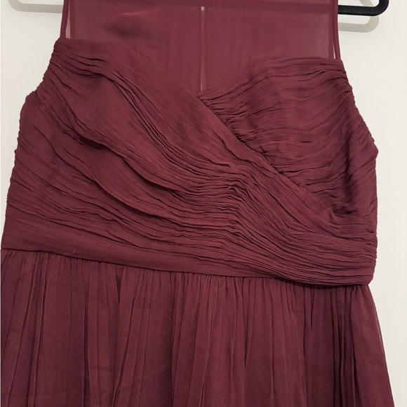 J. Crew Red Ruched Midi Dress V-Neck Sleeveless - Picture 3 of 13